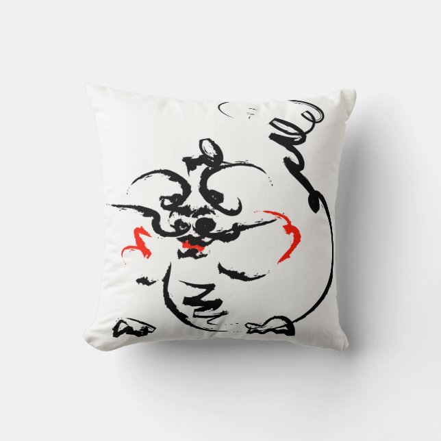 Dragon on white. throw pillow (Front)