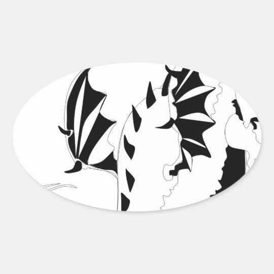 dragon oval sticker
