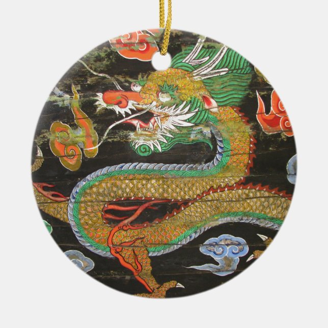 Dragon painting on the Korean ceiling of Sungnyemu Ceramic Ornament (Front)