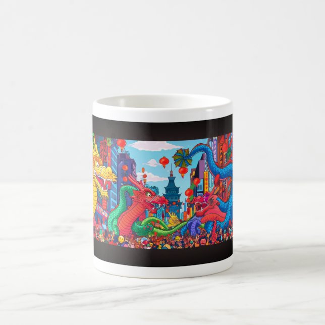 Dragon Parade - Design 3 Coffee Mug (Center)