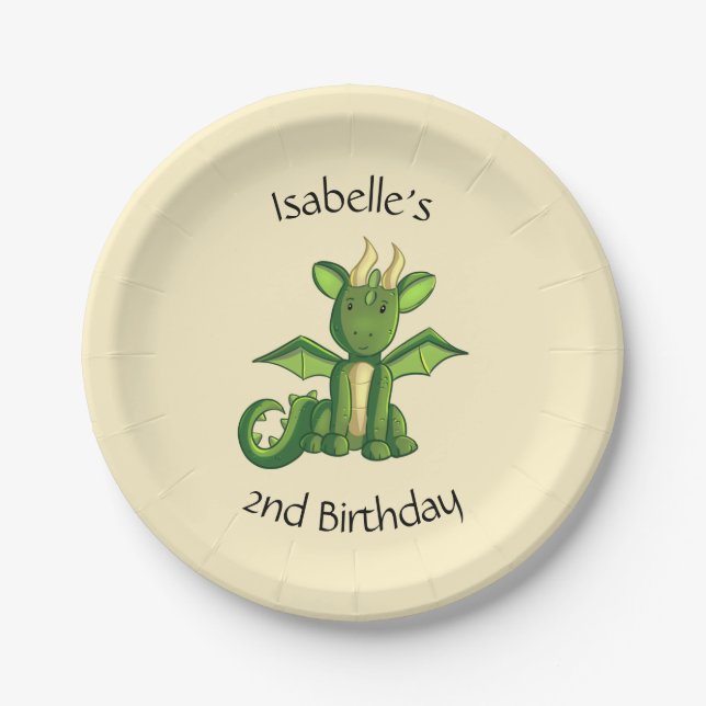 Dragon Party Personalized Plates (Front)