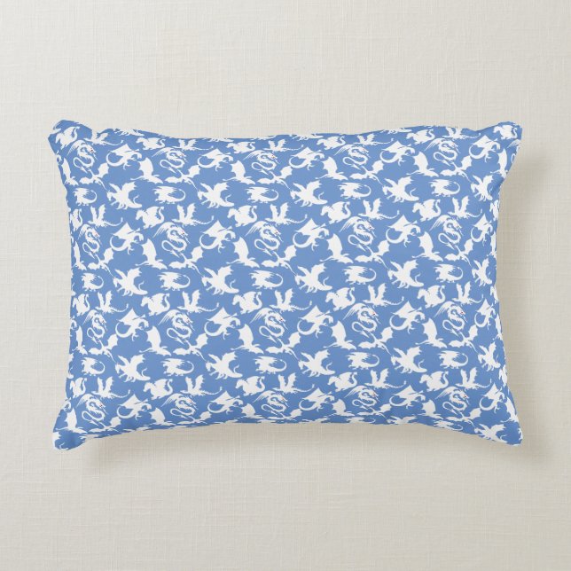 Dragon pattern 01.bx4 Blue BG Accent Pillow (Front)