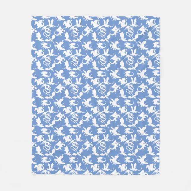 Dragon pattern 01.bx4 Blue BG Fleece Blanket (Front)