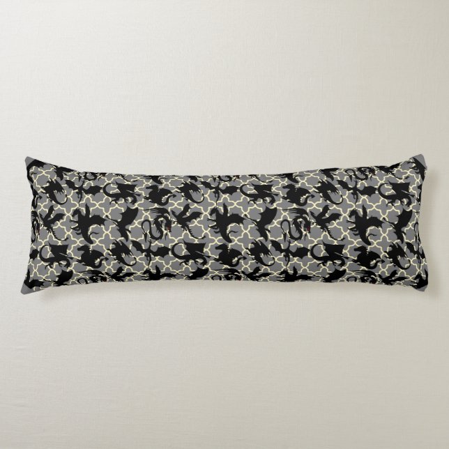 Dragon pattern 01.wx4x4.blue Grey BG Body Pillow (Front)