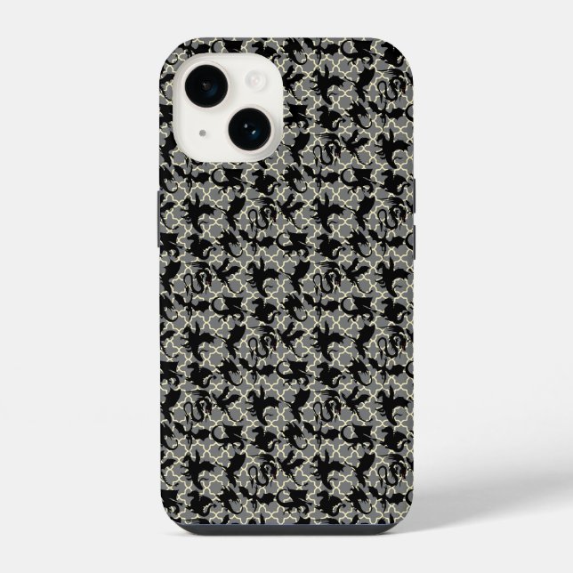 Dragon pattern 01.wx4x4.blue Grey BG iPhone Case (Back)