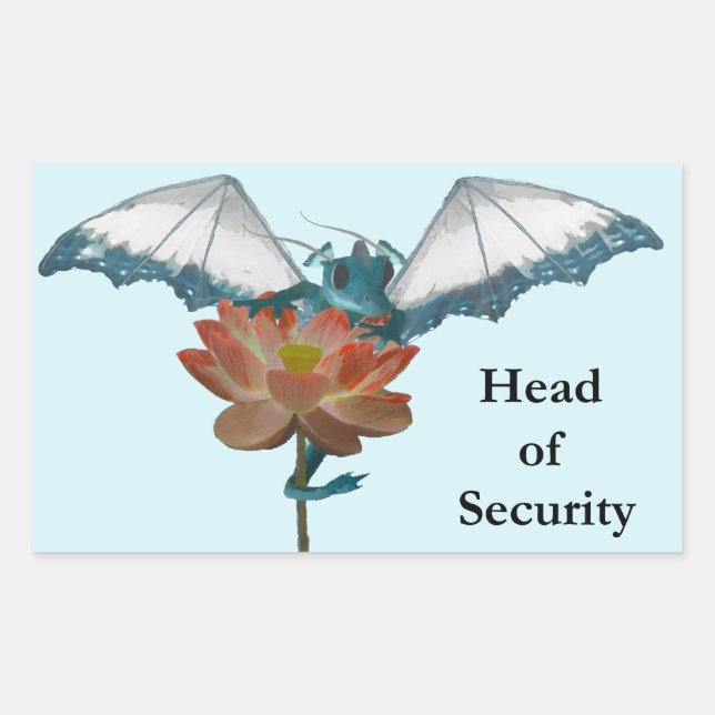 Dragon Peeks Around Flower Sticker (Front)