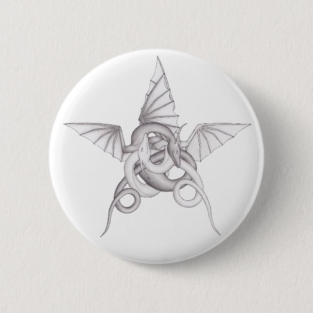 Dragon Pentagram 2 Inch Round Button (Front)