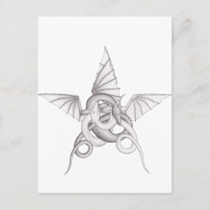 Dragon Pentagram Postcard