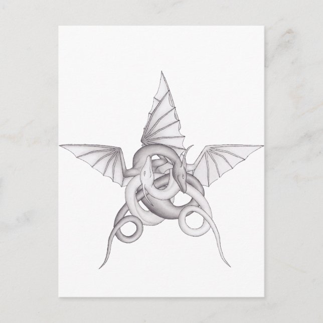 Dragon Pentagram Postcard (Front)
