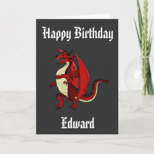 Dragon personalised mythical creature birthday card