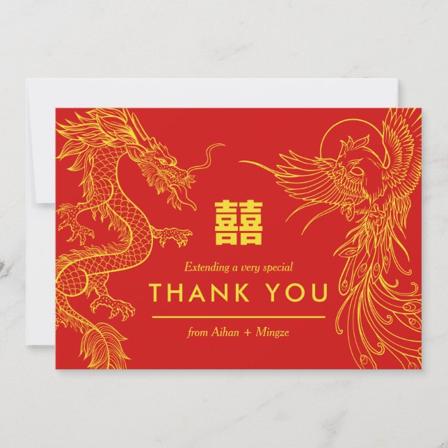 Dragon & Phoenix | Double Happiness Thank You  (Front)