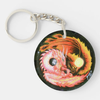 Dragon Phoenix Yin-Yang Keychain