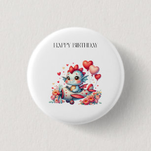 Dragon Pilot Birthday 1 Inch Round Button