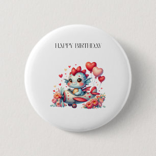 Dragon Pilot Birthday 2 Inch Round Button