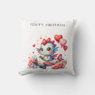 Dragon Pilot Birthday Throw Pillow