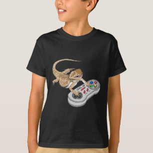 Dragon Playing Video Game Reptiles Pagona Gamers  T-Shirt