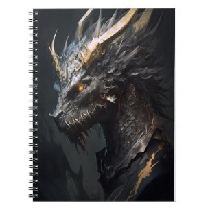 Dragon Portrait Animal Nature Wildlife Painting  Notebook