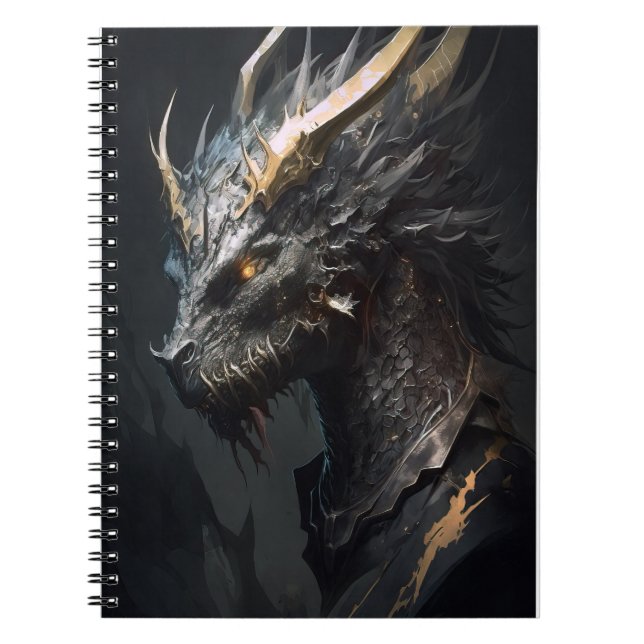 Dragon Portrait Animal Nature Wildlife Painting  Notebook (Front)