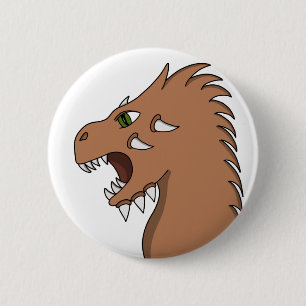 Dragon preparing to breathe fire 2 inch round button