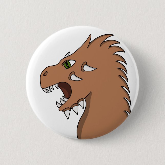 Dragon preparing to breathe fire 2 inch round button (Front)