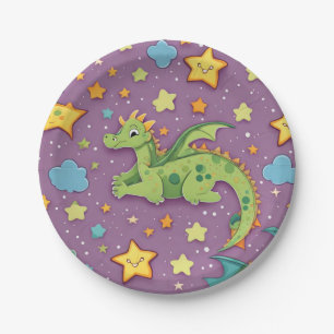 Dragon purple paper plate