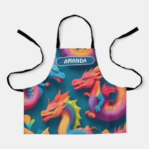 Dragon Rainbow Colourful Personalized Pattern Apron