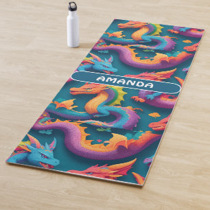 Dragon Rainbow Colourful Personalized Pattern Yoga Mat