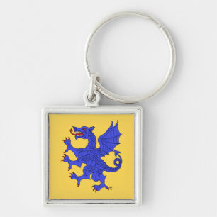 Dragon Rampant Azure Keychain