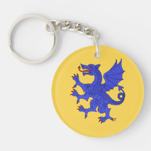 Dragon Rampant Azure Keychain
