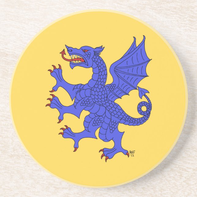 Dragon Rampant (Blue) Coaster (Front)