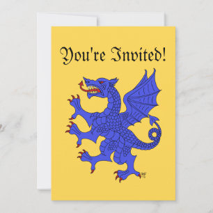 Dragon Rampant (Blue) Invitation