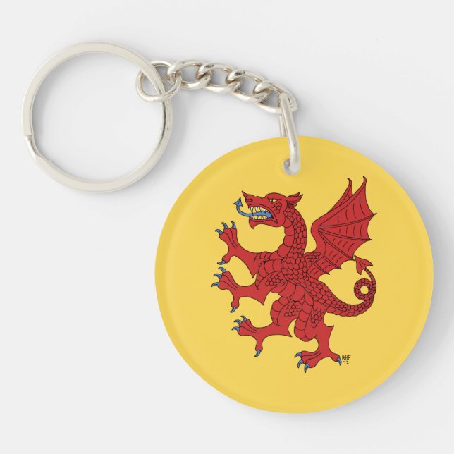 Dragon Rampant Gules Keychain (Front)