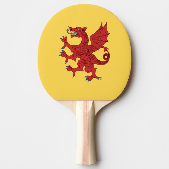 Dragon Rampant Gules Ping Pong Paddle (Front)