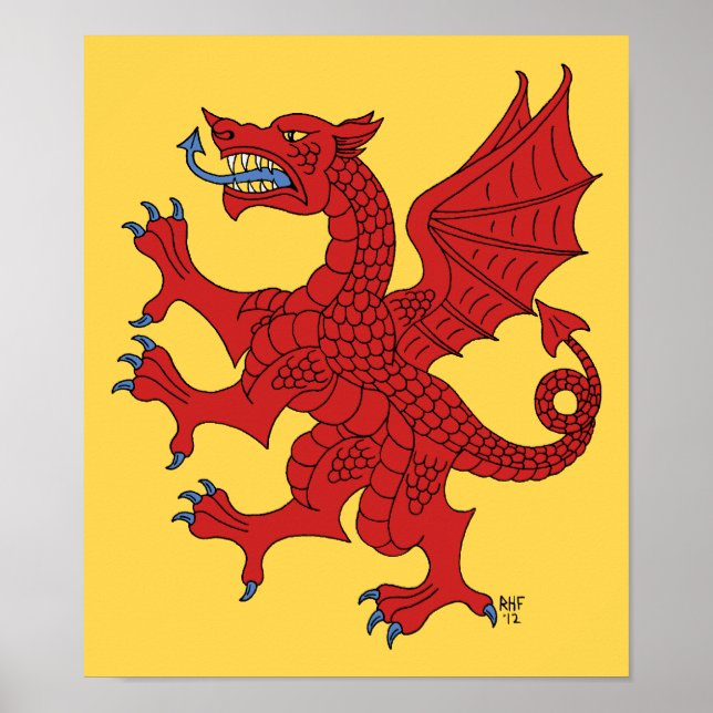 Dragon Rampant Gules Poster (Front)
