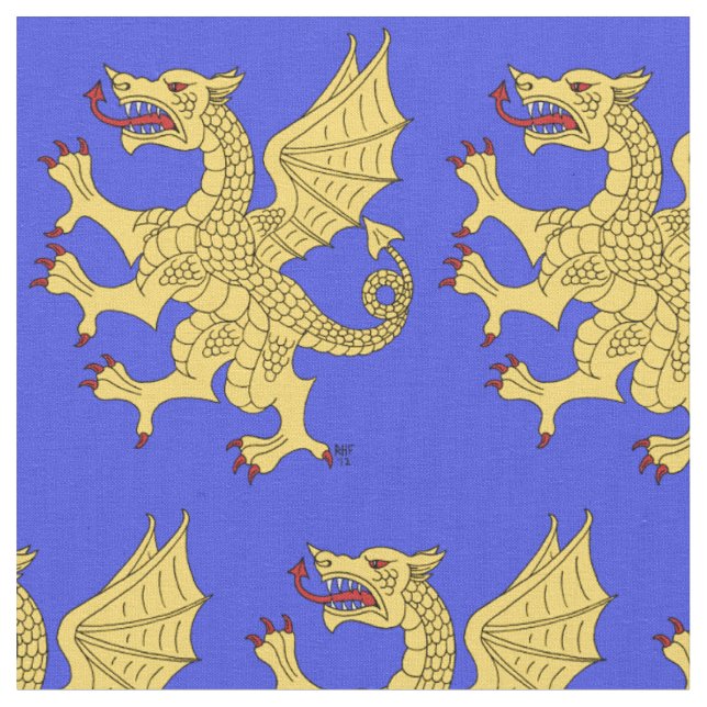 Dragon Rampant Or Fabric (Close Up)