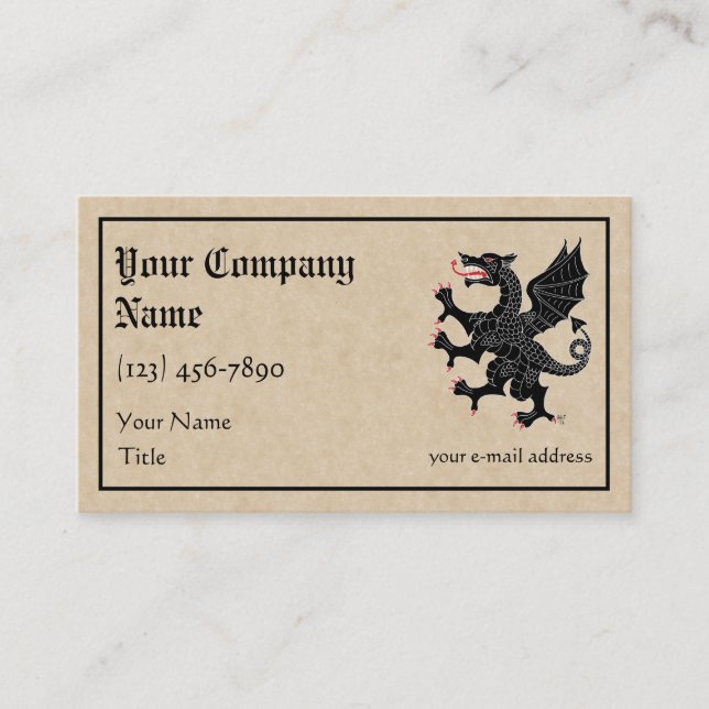 Dragon Rampant Sable Business Card (Front)