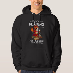 Dragon reading books Library Books bookworm Hoodie