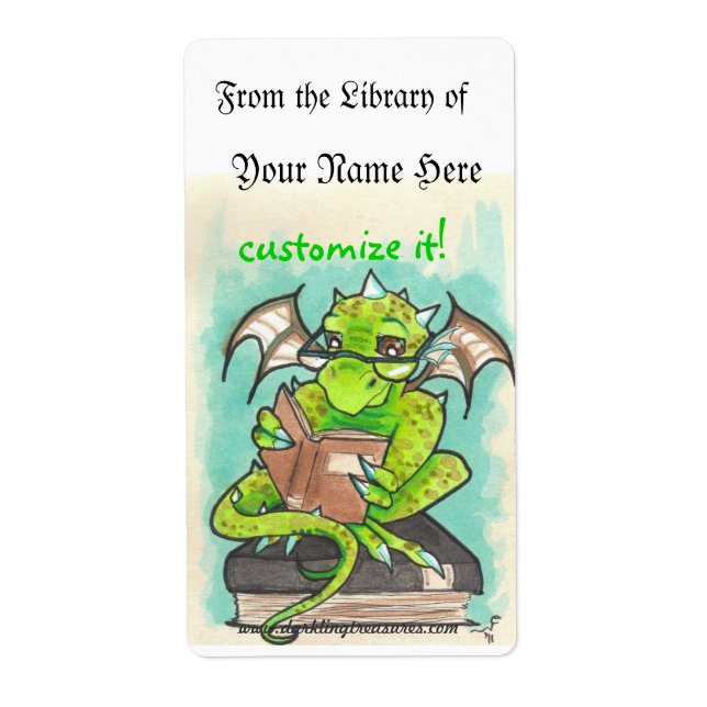 Dragon Reading imaginaire art autocollants plaques (Devant)