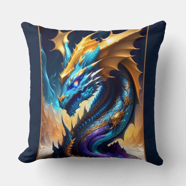 Dragon Realm 1 Throw Pillow (Front)