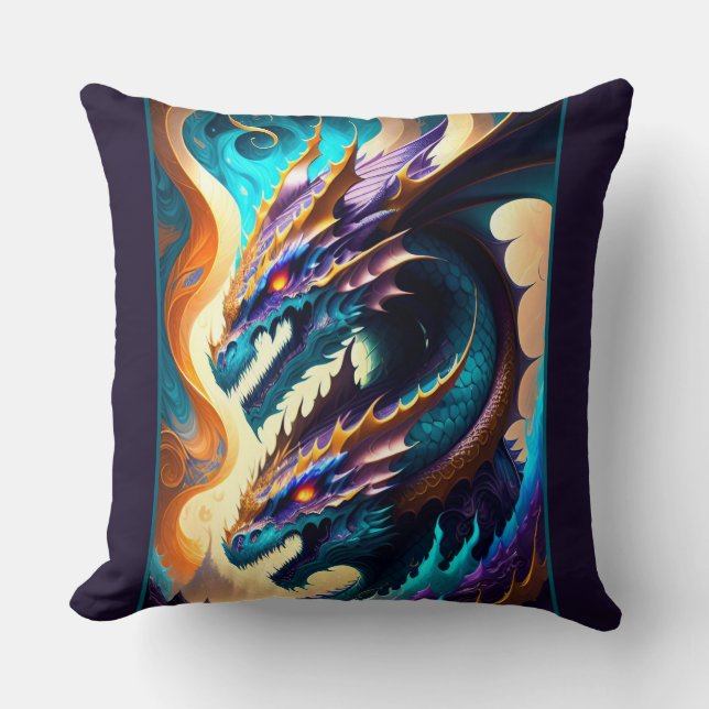 Dragon Realm 3 Throw Pillow (Front)
