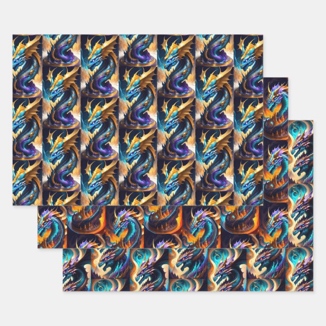 Dragon Realm Collection Wrapping Paper Sheet (Set)
