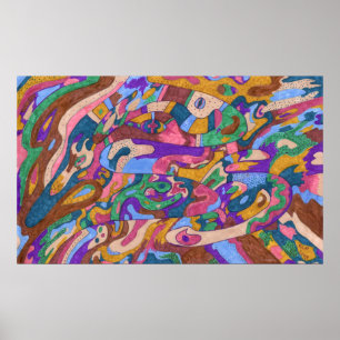 Dragon Ride, Original Abstract Poster