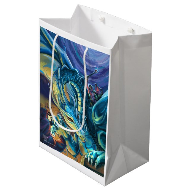 Dragon Rider and Sorcerer Medium Gift Bag (Front Angled)
