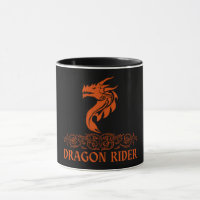 Dragon Rider Cool Trendy Fantasy Red Typography