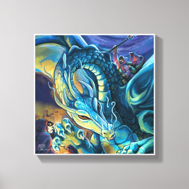 Dragon Rider Fantasy Art Canvas Print (Front)