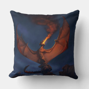 Dragon Roar Throw Pillow
