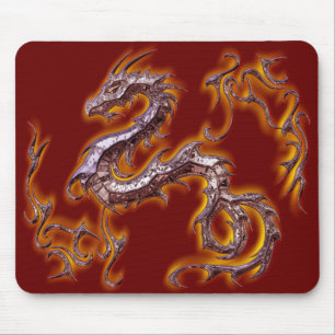 dragon rojo fuego mouse pad