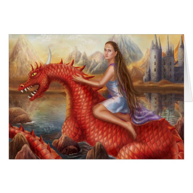 Dragon rouge carte (Devant horizontal)