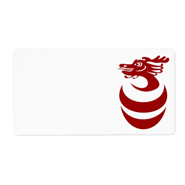Dragon rouge en Étiquette d'oeufs (Devant)