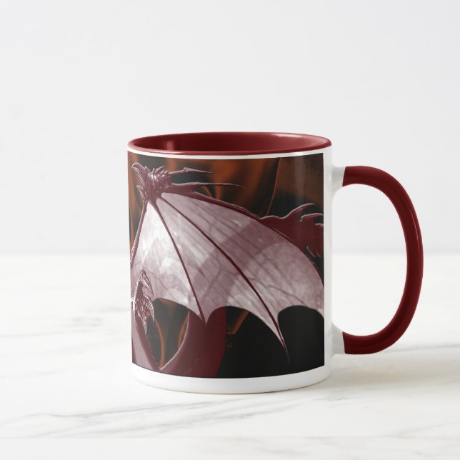 Dragon rouge et Flames Imaginaire Mug (Droite)